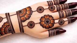 Very simple unique style mehndi design for back hand|new easy mehndi design 2026 | mehandi designs screenshot 5