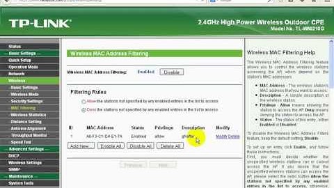 How to add mac address in tp link 5210