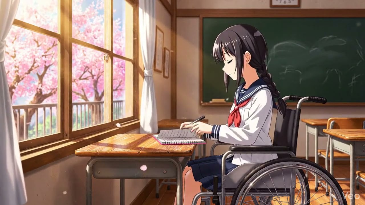 🌸 Lofi Girl in Classroom ♿ Soft Piano Study Music | Calm & Inspiring Anime Beats