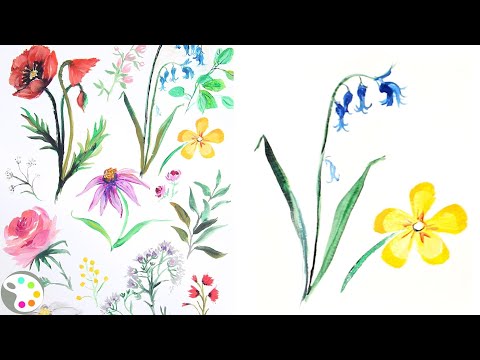 How to Paint Flowers with Acrylics  Beginner Painting Tutorial