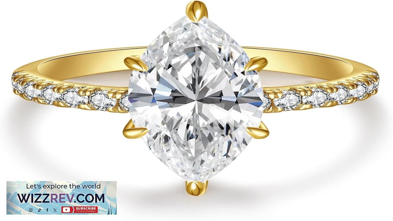 AVECON 3.5CT Marquise Cut Engagement Ring for Women Wedding Promise Cubic Zirconia