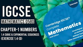 IGCSE || Mathematics 0580 || Chapter-1 Numbers || 1.4 Cubic & Exponential Sequences.