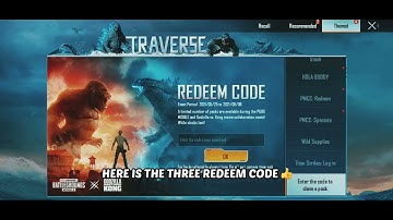 Pubg Mobile Redeem Code | GODZILLA VS KONG