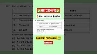 Most Important Question|| Re-Neet 2026|| Biology Neet Pyq|#biology #neet #neetpyq #viral #viralvideo