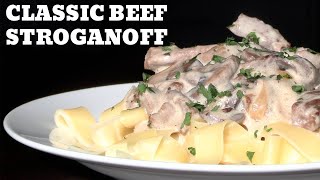 Classic Beef Stroganoff Recipe with Homemade Egg Noodles / Beef Stroganov / бефстроганов рецепт