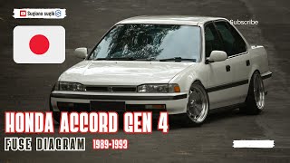 HONDA ACCORD GEN 4 FUSE DIAGRAM || 1989-1993