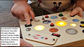 Busy Board per Bambini, Giochi Montessori con Luci LED, Giochi Sensoriali in Legno per Attività d... screenshot 5