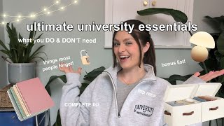 ULTIMATE UNIVERSITY ESSENTIALS | what you DO & DON'T need, things most people forget, full list...