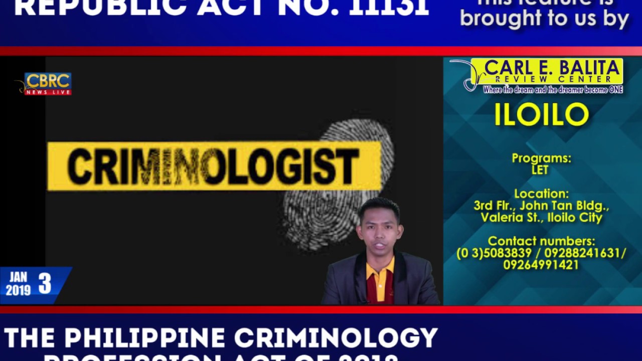 Republic Act # 11131: The Philippine Criminology Profession Act of 2018 ...