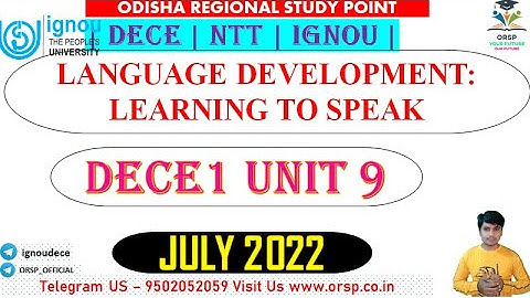 | DECE1 UNIT 9 | DECE JULY 2022 | IGNOU | PART 2 |