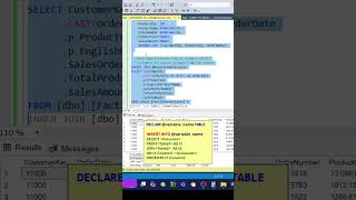 SQL How to Declare use Variables Part 3 (Table Variables INSERT SELECT) #sql #sqltips #sqltutorials