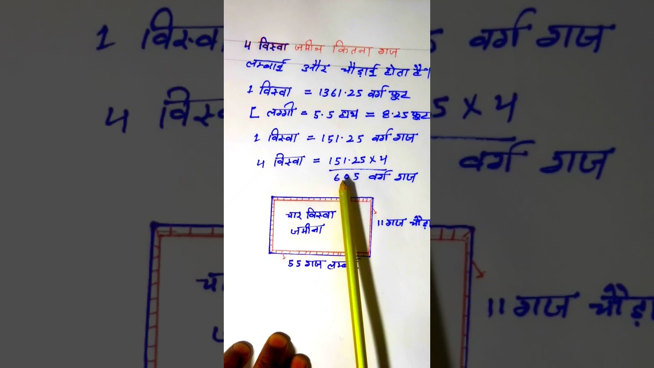 4बीस्वा जमीन  कितना गज लम्बाई और चौड़ाई होता है 