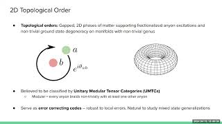 Ramanjit Sohal  Topological order and dynamical constraints in open systems  Apr 15, 2024