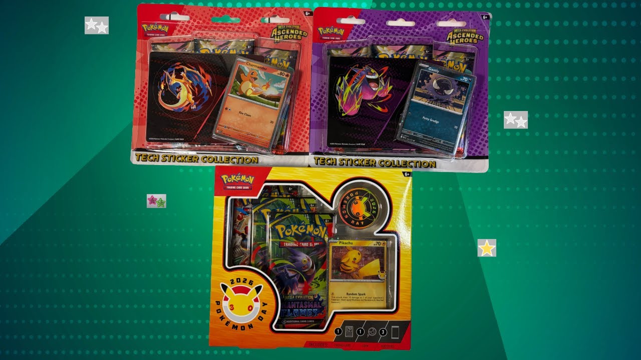A Mega Attack card?! Ascended Heroes 3 pack blisters and 30th anniversary Pikachu box