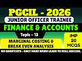 Marginal Costing &amp; Break Even Analysis MCQ | PGCIL Finance &amp; Accounts 2026 | PGCIL Finance &amp; Account