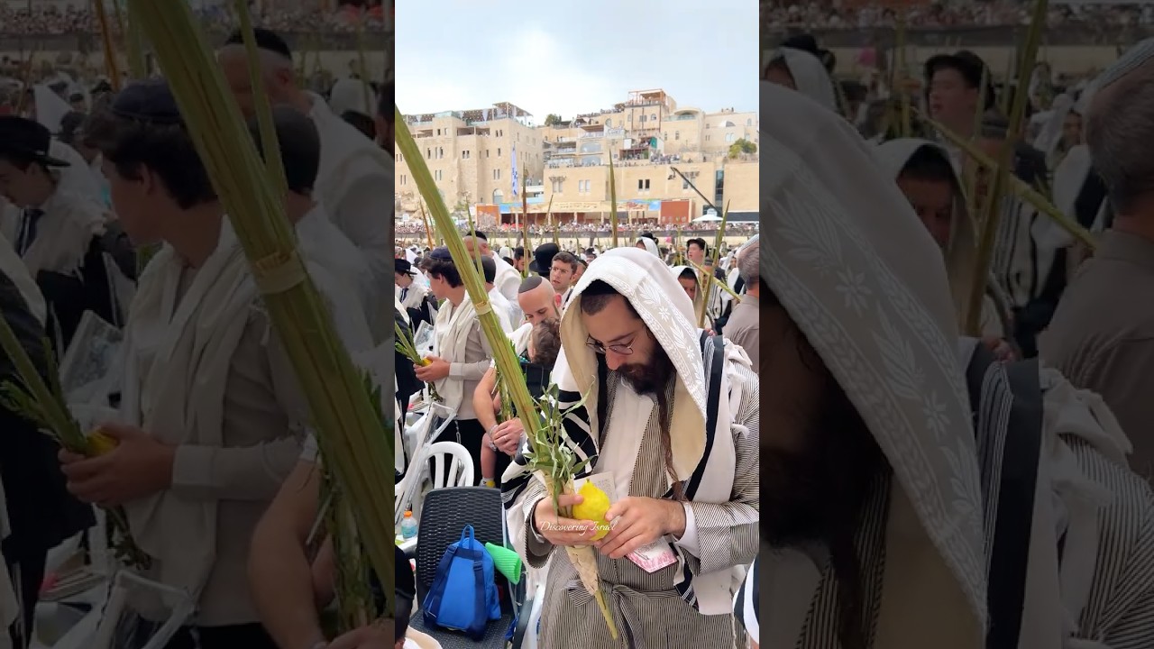 Jewish prayer at the Western Wall in Jerusalem in Sukkot, Israel 2025