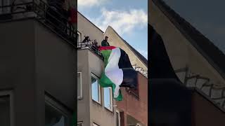 Palestinian flag was raised above the streets of Berlin during the 78th Nakba Day 05 2026