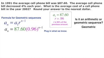 Geometric sequence real life cell phone bill
