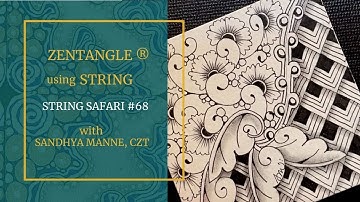 A Zentangle® Mini Project STRING SAFARI #68 a tutorial with FLUKES