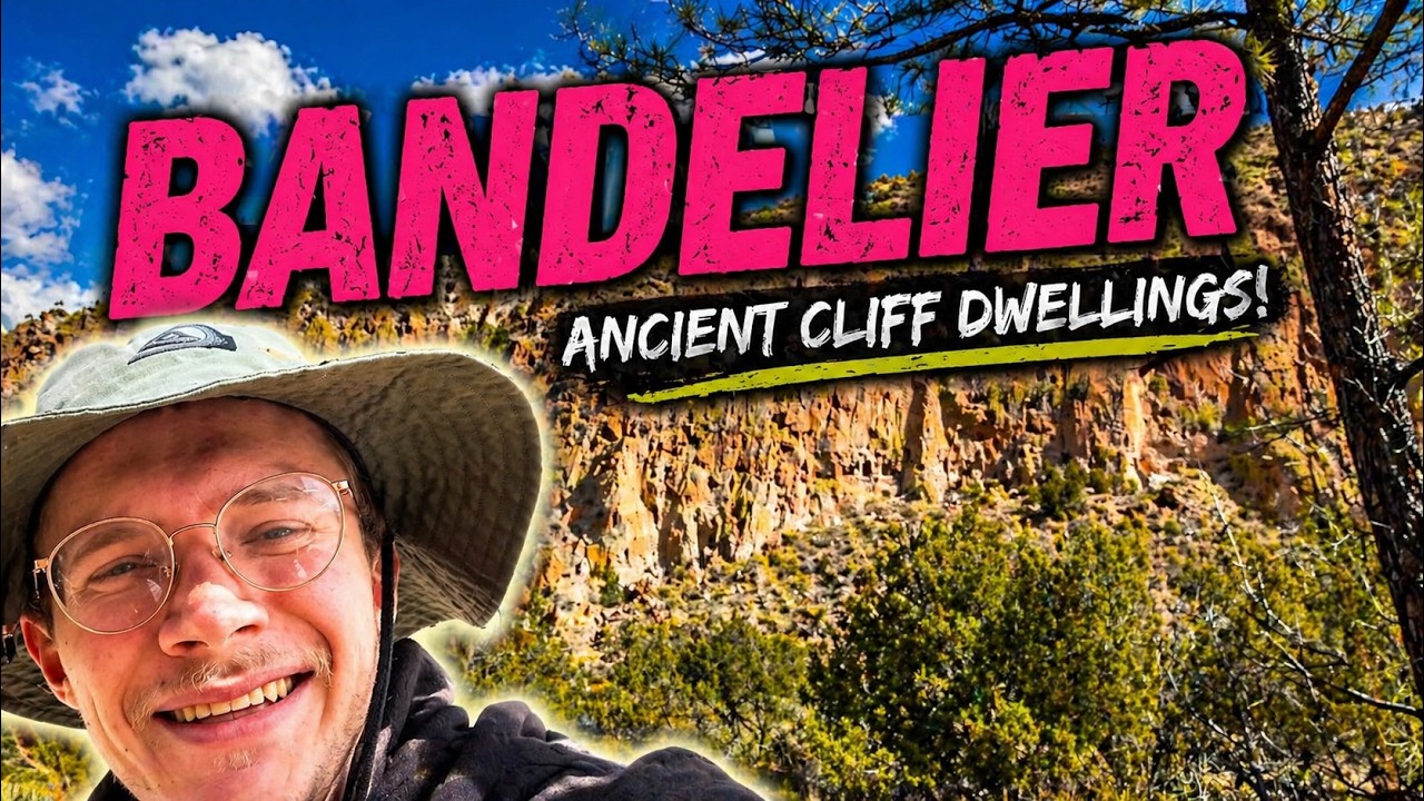 YouTube thumbnail for Bandelier National Monument & White Rock | Cliff Dwellings and Canyons in New Mexico