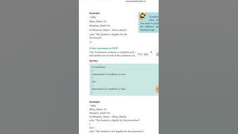 Part 1 |12th std computer application chapter 6 (PHP conditional statement) Tamil