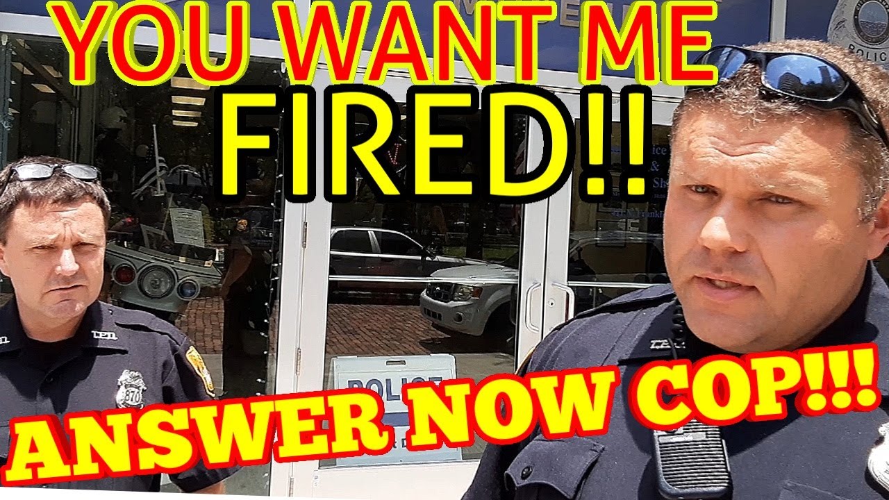 COP GETS SCARED To Be FIRED Answering Questions (1st Amendment Audit ...