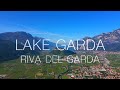 Beautiful Lake Garda (Italy) City of Riva del Garda Aerial drone 4K video.