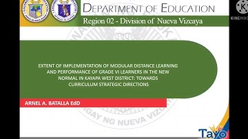Research Presentation in the Implementation of Modular Distance Learning