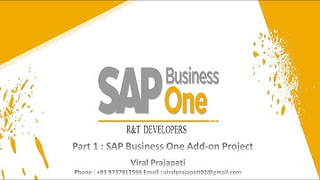 Part 1 :  SAP Business one Add on Project