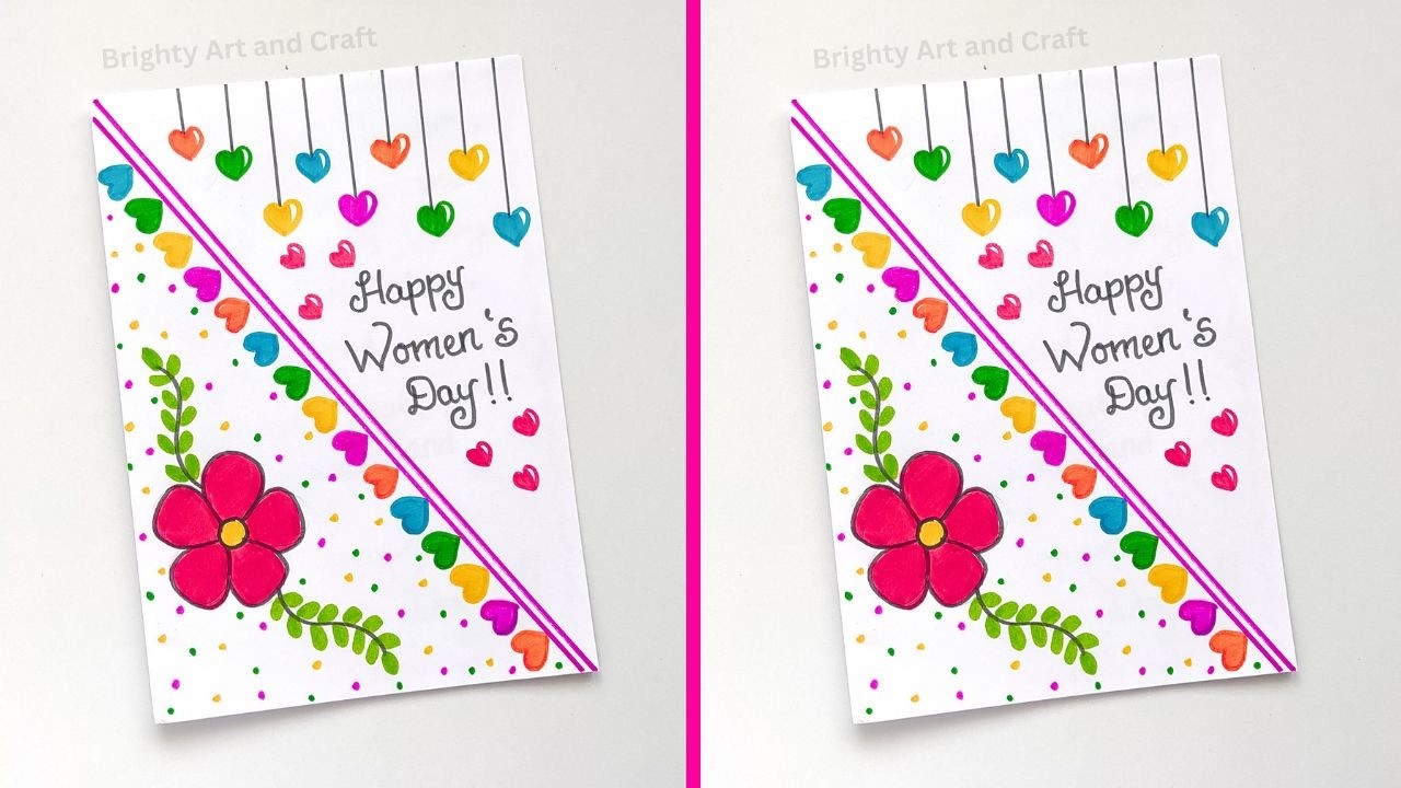 Простые и милые идеи открыток ко Дню женщин, симпатичная поздравительная открытка ко Дню женщин, ...