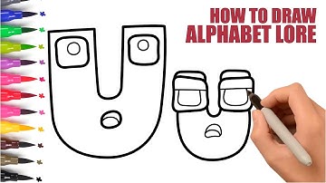 How To Draw Alphabet Lore Step By Step | Big And Small Alphabet Lore U | Easy Drawing For Kids