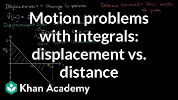 Bewegingsproblemen met integralen: verplaatsing versus afstand | AP Calculus AB | Khan Academy