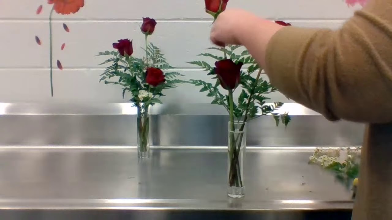 3 Rose Bud Vase Arrangememt YouTube