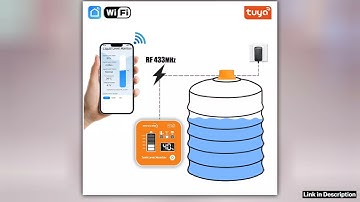 ME201R Tuya APP Ultrasonic Water Liquid Depth LCD Temperature Time Display Low Battery Indicator Al