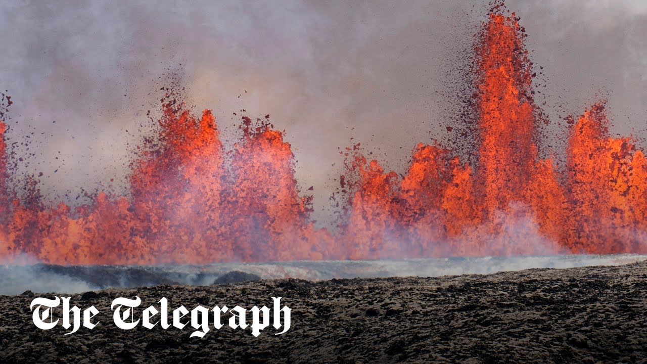 Iceland volcano starts erupting again, shooting lava into the sky