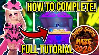 HOW TO COMPLETE THE SUPER SCARY MAZE 2026 (easy & quick tutorial) In ROYALE HIGH WICKERY CLIFFS