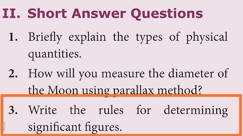 11th PHYSICS UNIT 1 Short answer part3 Qn3 significant figures rules in tamil Measurement quantities