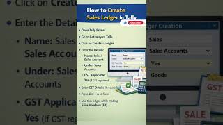 Sales Ledger #ledger #gst #tallyprimefullcourse #tally #sales #sale #voucher #new #tallyprime #short