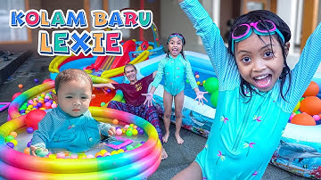LEIKA & ADIK BAYI LEXIE BERENANG DI KOLAM KARET BARU 😍 LEIKA VS TOMPEL BERHADIAH KADO BLINDBOX VIRAL