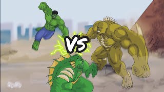 Abomination vs Abomination vs Hulk (2008, 2021, 2022) flipaclip fight animation/