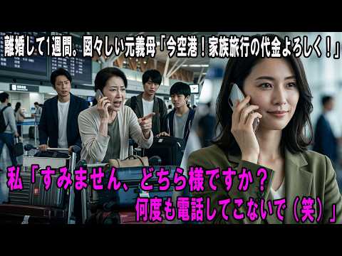 離婚して1週間。図々しい元義母「今空港！家族旅行の代金よろしく！」私「すみません、どちら様ですか？何度も電話してこないで（笑）」→現実を突きつけられた元義母の末路w