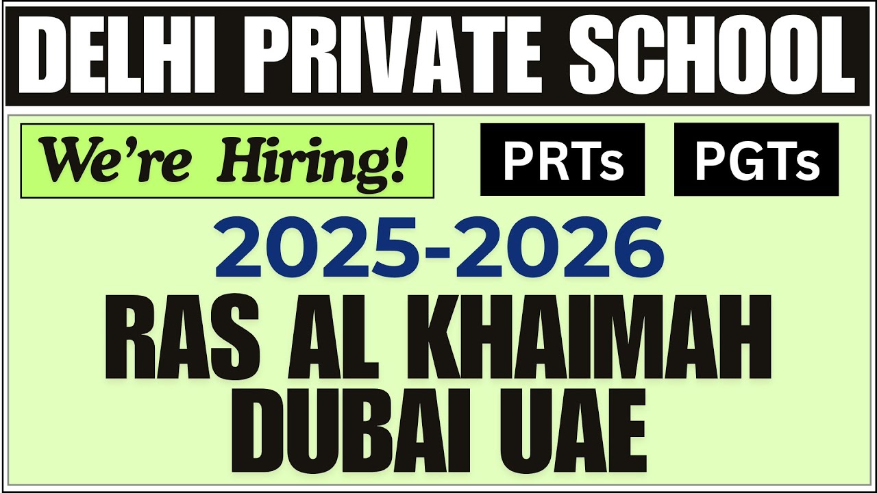 Teaching Jobs in Dubai school 2025 | Free Visa | Free Acomodation