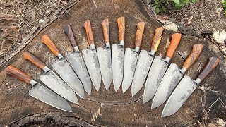 Forging a dozen Brute-de-forge chefs knives