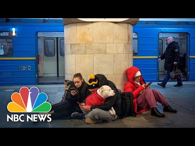 Kyiv Residents Shelter In Metro Station Amid Russian Shelling Across Ukraine