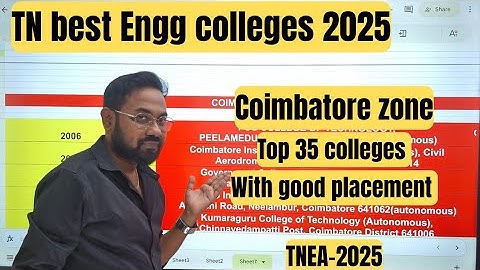 Top 35🏅Colleges in Coimbatore zone | with good placement | TNEA-2025
