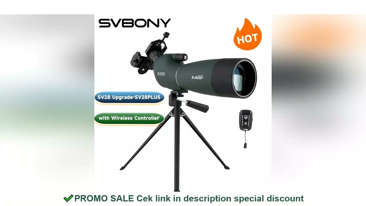 Svbony SV28plus 50/60/70mm Spotting Scope Zoom Telescope Powerful Long Range PORRO Prism Suit for Ar
