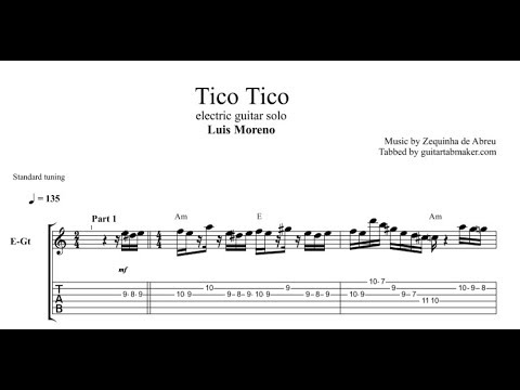Tico Tico TAB - electric guitar solo tab - PDF - Guitar Pro