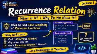 Recurrence Relation in Data Structures | What is Recurrence Relation | Easy Explanation