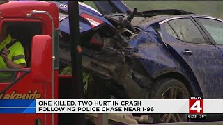 One killed, two hurt in crash following police chase near I-96