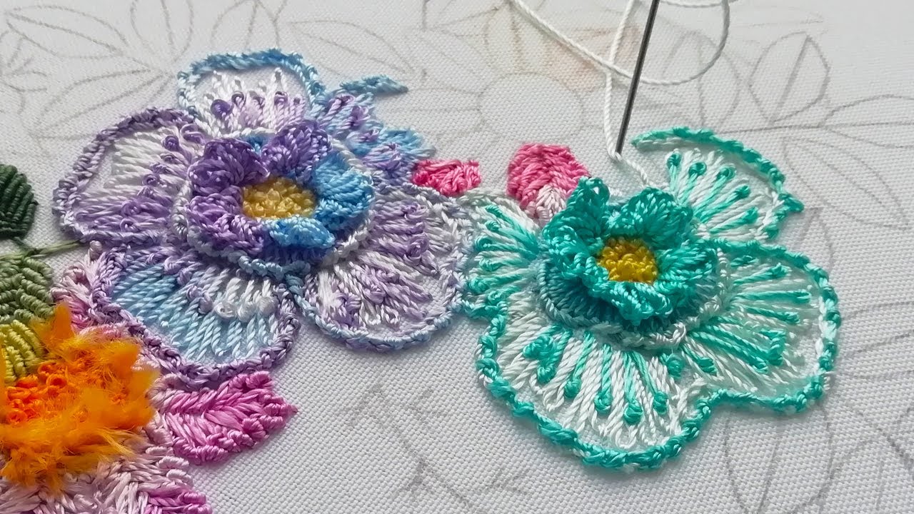 Бразильская вышивка * Красивый цветок Фантазия